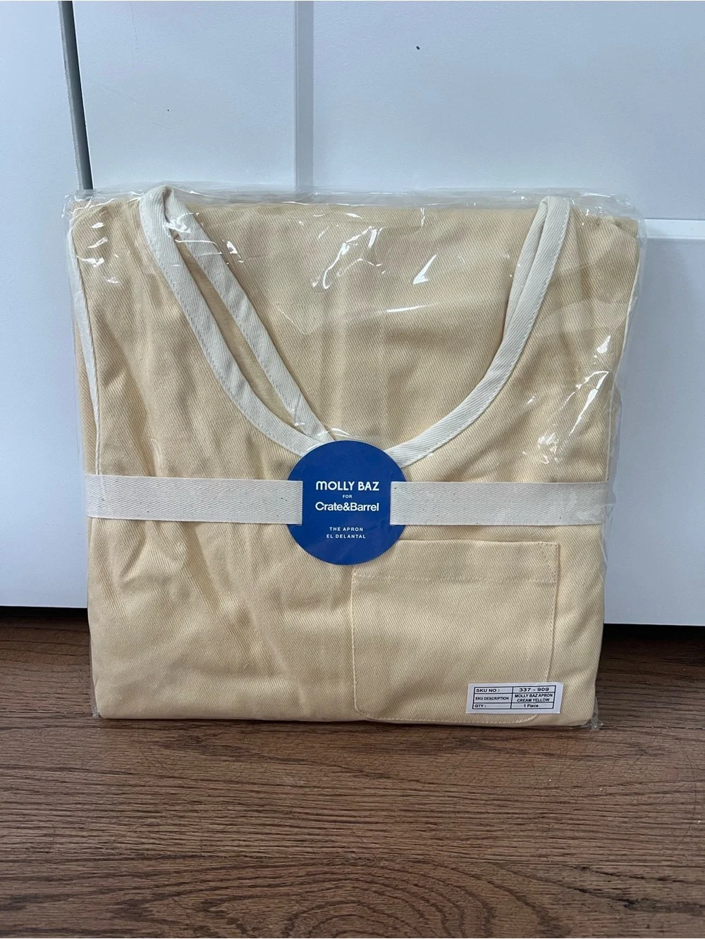 NWT Molly Baz for Crate&Barrel Cream Yellow Apron